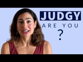 Woman smiling with "Judgy Are You?" text.