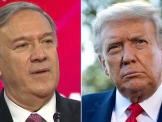 Split-screen portrait of two solemn figures