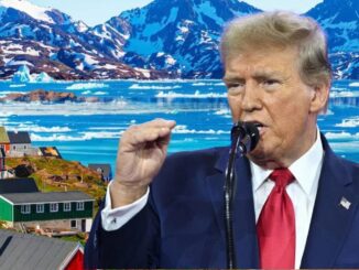 Man speaking with Arctic landscape background.