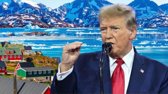 Man speaking with Arctic landscape background.