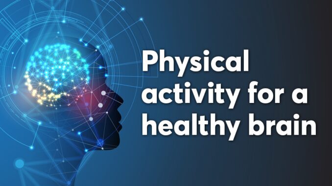 Physical activity benefits brain health illustration.