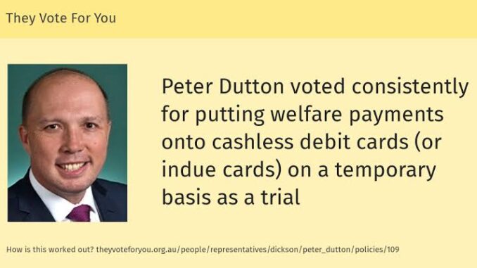 Text about welfare payments trial voting.