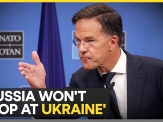 Man speaking at NATO press conference.