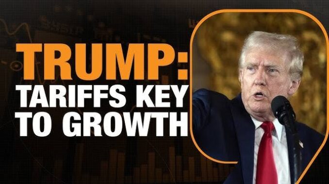 Trump discusses tariffs and economic growth. Trump discusses tariffs and economic growth.