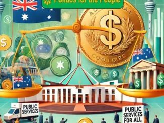 Australian politics and public services illustration.