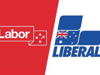 Australian Labor and Liberal party logos side-by-side