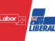 Australian Labor and Liberal party logos side-by-side