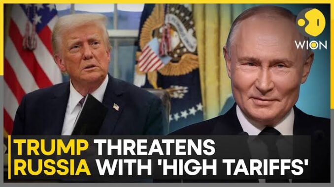 Politician threatens Russia with high tariffs. Politician threatens Russia with high tariffs.