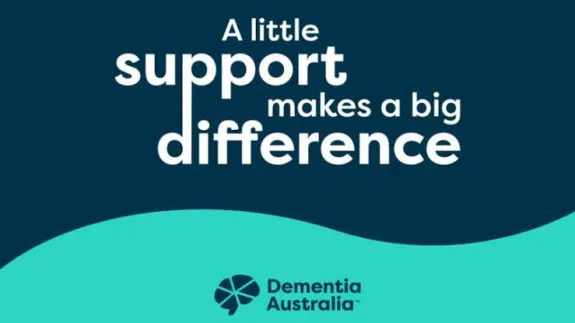 Support message from Dementia Australia organization.