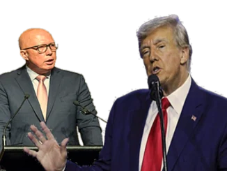 Two men speaking at separate podiums.