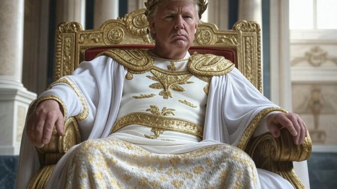Man in regal attire on ornate throne.