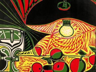 Colorful abstract still life with fruit.