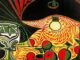 Colorful abstract still life with fruit.