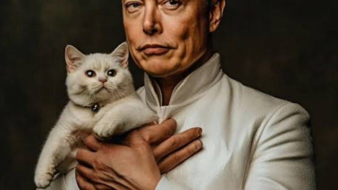 Man in white coat holding a cat.