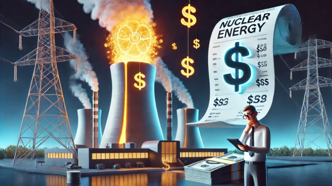 Nuclear power plant with financial symbols. Nuclear power plant with financial symbols.