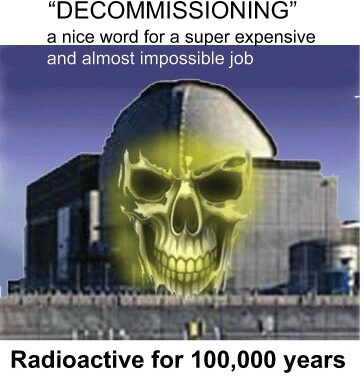Nuclear plant with glowing skull overlay.