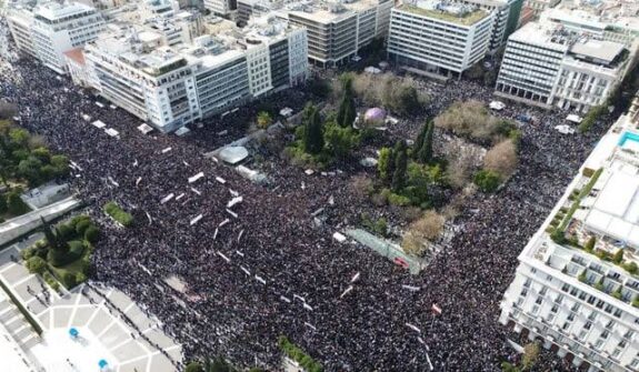 Aerial view of a large city protest. Aerial view of a large city protest.
