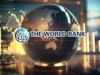 World Bank logo with globe and charts.