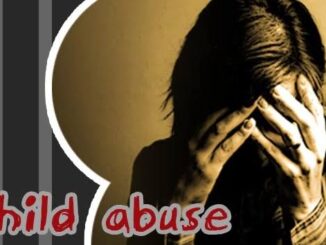 Child covering face, "child abuse" text visible.