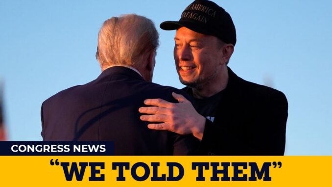 Two men embracing at public event.