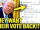 Politician with text about voting dissatisfaction.