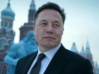 Man in suit with historic background scenery.