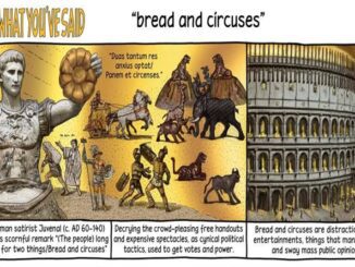 Bread and circuses concept illustration.