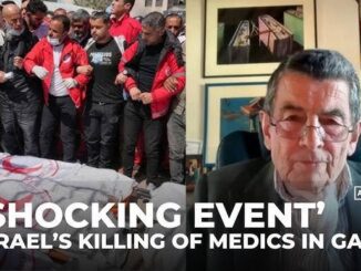 News report on medics killed in Gaza.