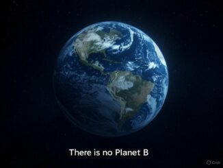 Earth with "There is no Planet B" text.