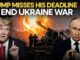 Trump and Putin with Ukraine war background.