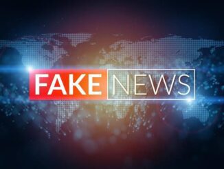 Digital graphic highlighting the phrase 'FAKE NEWS' in bold letters.