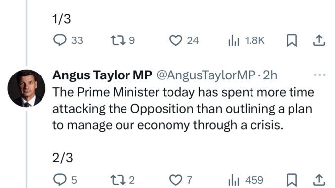 Politician criticizes Prime Minister on economic issues.