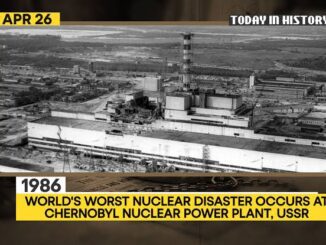 Aerial view of the Chernobyl nuclear power plant after the 1986 disaster.