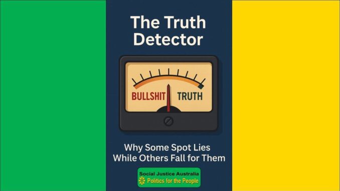 Truth detector gauge with green and yellow background.