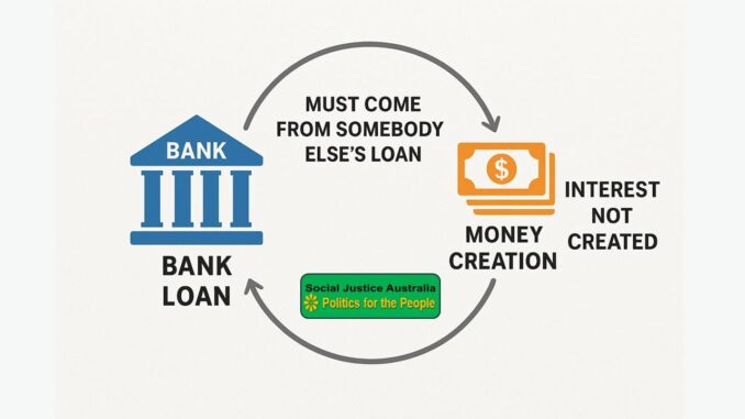Bank loan and money creation cycle diagram.