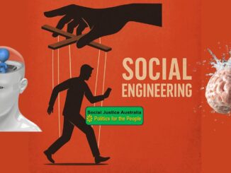 A hand manipulates a puppet labeled 'Social Engineering.'