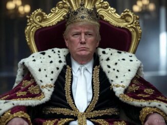 Man dressed as a king sitting on a throne.