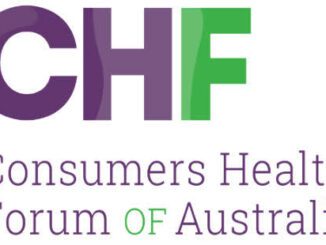 Logo of the Consumers Health Forum of Australia with colorful letters.