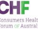 Logo of the Consumers Health Forum of Australia with colorful letters.