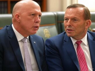 Two men engaged in a serious conversation during a formal meeting.