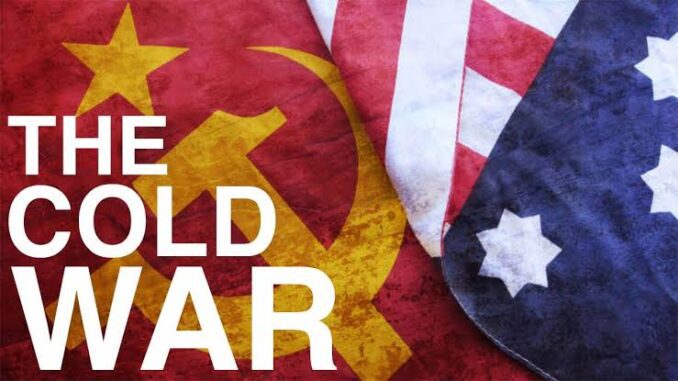 Flags of the Soviet Union and the United States side by side. Flags of the Soviet Union and the United States side by side.