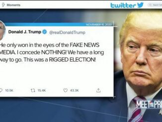 A tweet from Donald J. Trump criticizing the news as fake and rigged.