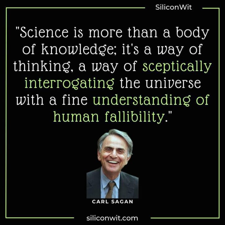Inspirational science quote by Carl Sagan.