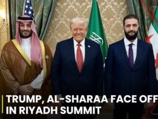 Donald Trump with Saudi leaders at Riyadh summit.