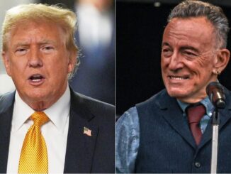 Donald Trump and Bruce Springsteen side by side in contrasting portraits.