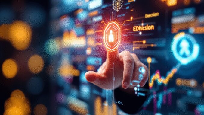 A hand interacts with a glowing digital interface displaying blockchain technology. A hand interacts with a glowing digital interface displaying blockchain technology.