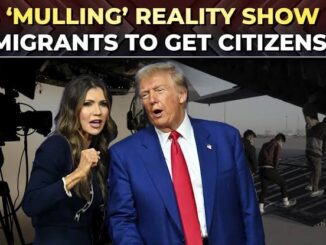 Donald Trump discussing immigrants' citizenship on a reality show set.