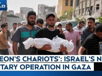 People carry the bodies of children in Gaza amid conflict.