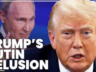 Donald Trump and Vladimir Putin in a political discussion.