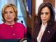 Hillary Clinton and Kamala Harris in separate formal settings.